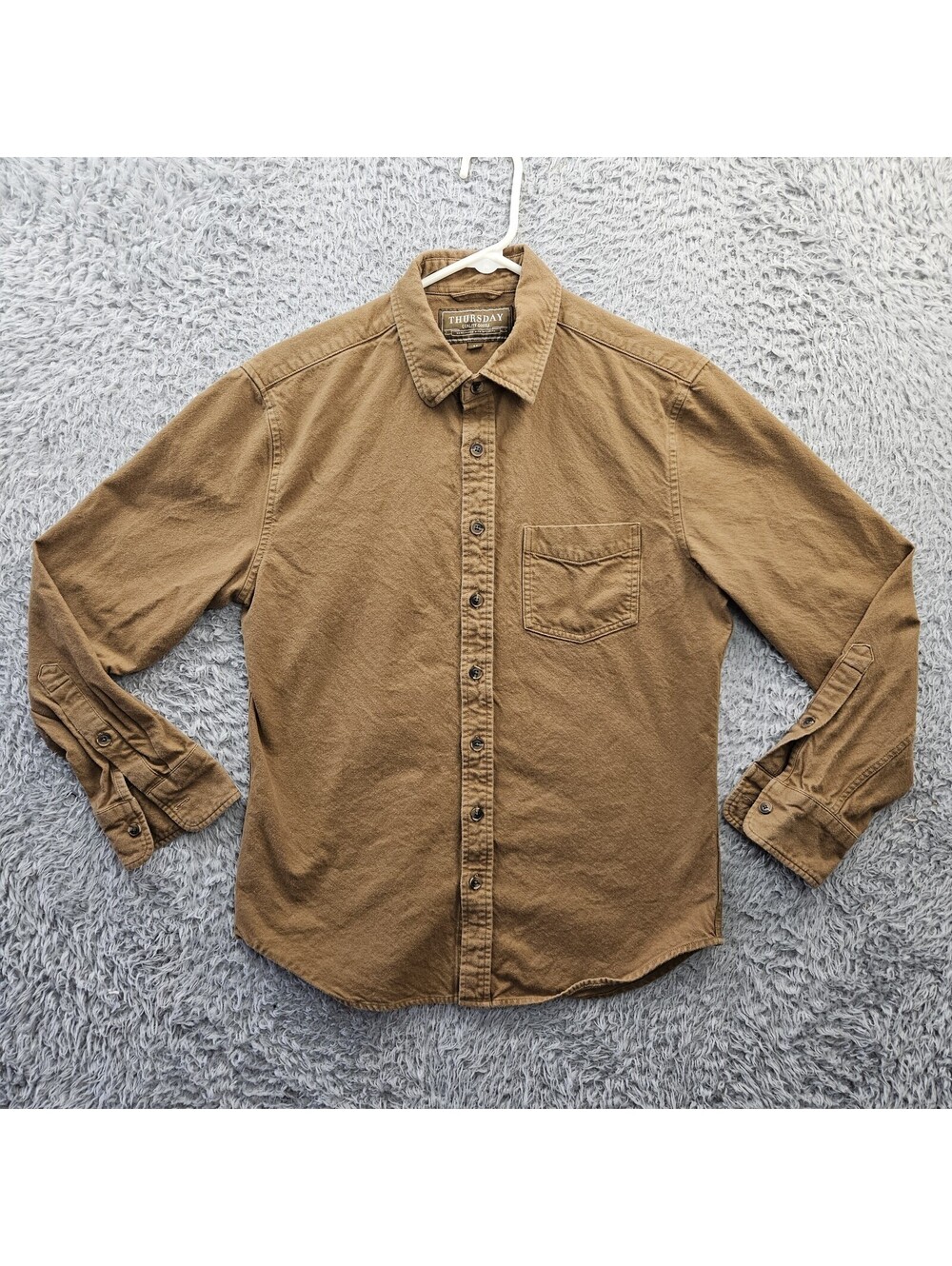 THURSDAY Boot Co. Solid Shirt Medium Brushed Cotton Flannel Brown